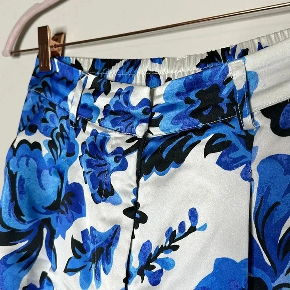 Christian Lacroix Wide Leg Pants  White Printed High-Rise Slit Pockets - Picture 6 of 9